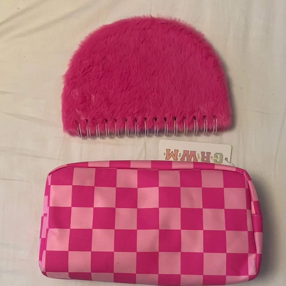 Pink Checkered Kids Accessory Set